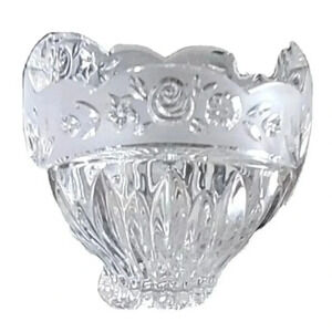 Vintage Oneida Crystal Southern Garden Roses Germany Heavy Candy Dish Bowl